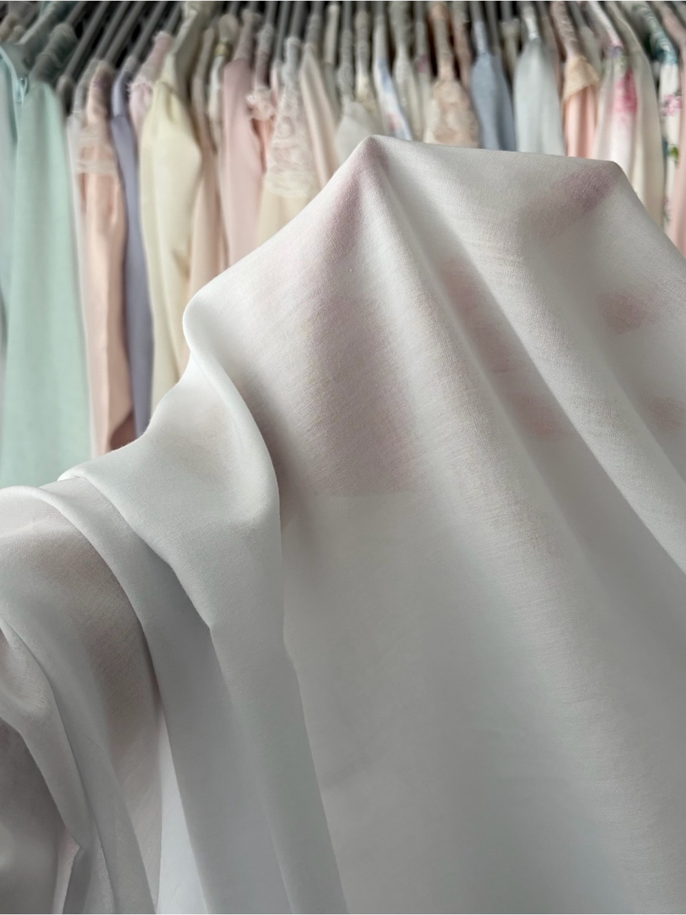 vintage barbizon cotton pastel short sleeve lace trim long babydoll nightgown - Picture 4 of 6